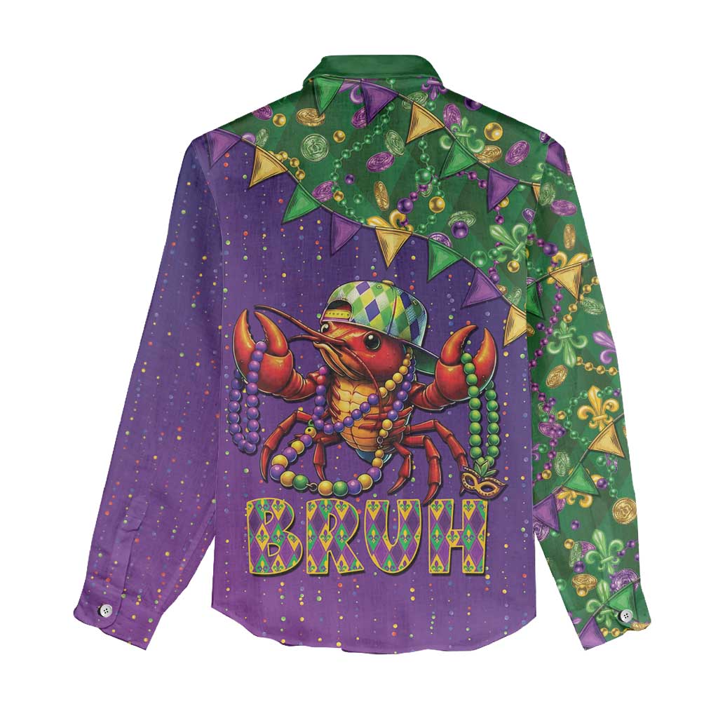 Funny Crawfish Carnival Women Casual Shirt It's Mardi Gras Bruh - Wonder Print Shop