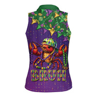 Funny Crawfish Carnival Women Sleeveless Polo Shirt It's Mardi Gras Bruh - Wonder Print Shop