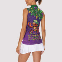 Funny Crawfish Carnival Women Sleeveless Polo Shirt It's Mardi Gras Bruh - Wonder Print Shop