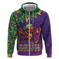 Funny Crawfish Carnival Zip Hoodie It's Mardi Gras Bruh - Wonder Print Shop