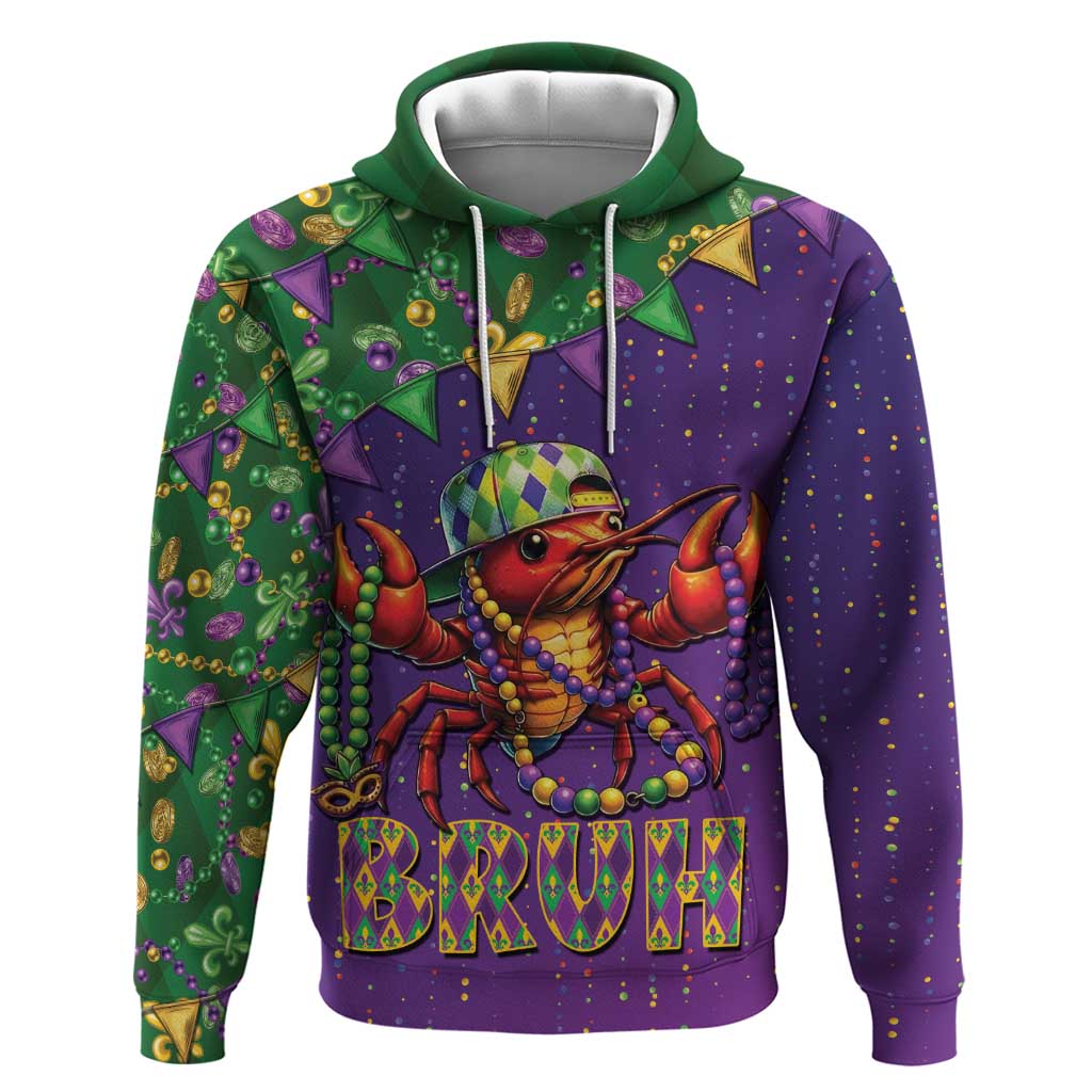 Funny Crawfish Carnival Zip Hoodie It's Mardi Gras Bruh - Wonder Print Shop