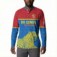 Custom World Football 2026 DR Congo Button Sweatshirt Roar of Les Leopards