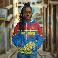 Custom World Football 2026 DR Congo Hoodie Roar of Les Leopards