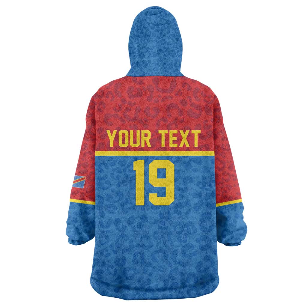 Custom World Football 2026 DR Congo Kid Wearable Blanket Hoodie Roar of Les Leopards