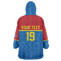 Custom World Football 2026 DR Congo Kid Wearable Blanket Hoodie Roar of Les Leopards