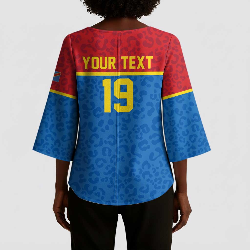 Custom World Football 2026 DR Congo Kimono Sleeve Blouse Roar of Les Leopards