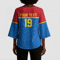 Custom World Football 2026 DR Congo Kimono Sleeve Blouse Roar of Les Leopards
