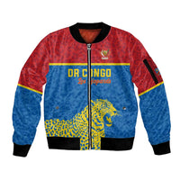 Custom World Football 2026 DR Congo Sleeve Zip Bomber Jacket Roar of Les Leopards