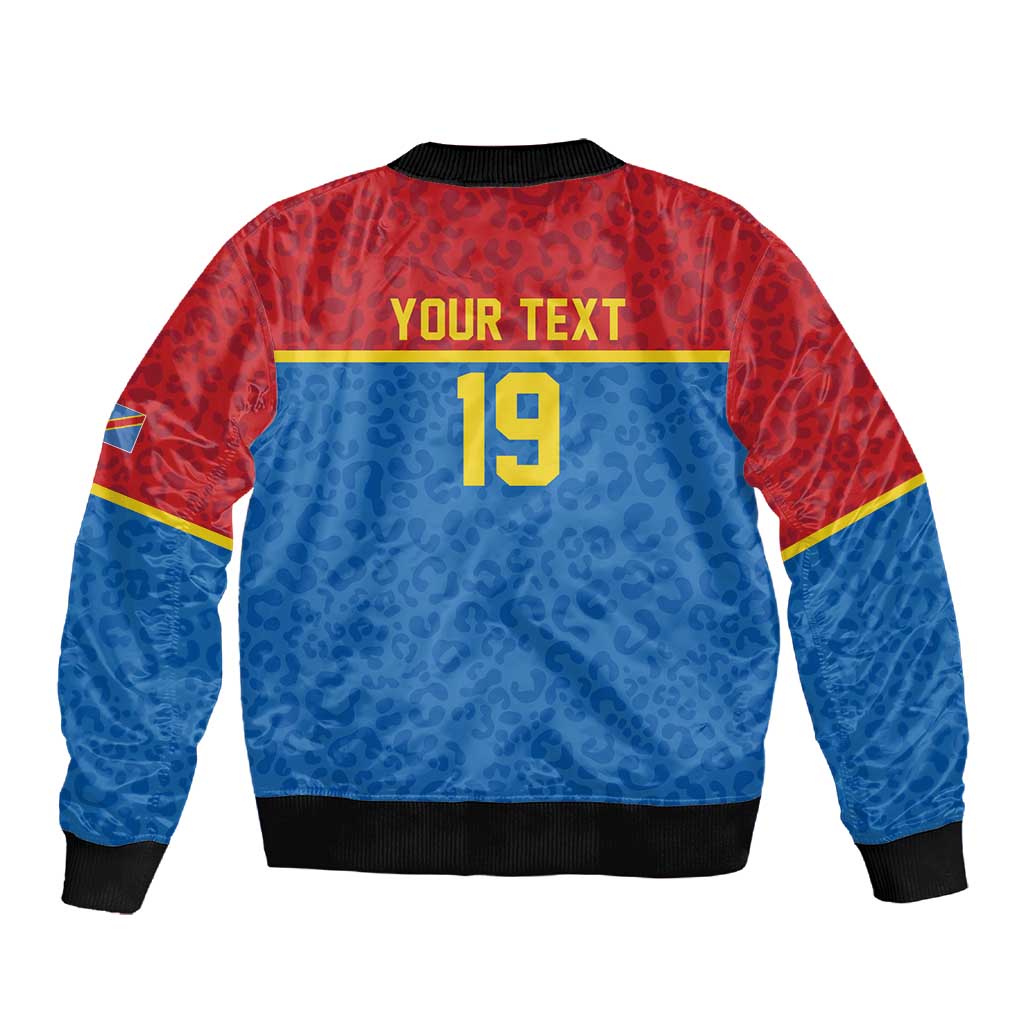 Custom World Football 2026 DR Congo Sleeve Zip Bomber Jacket Roar of Les Leopards