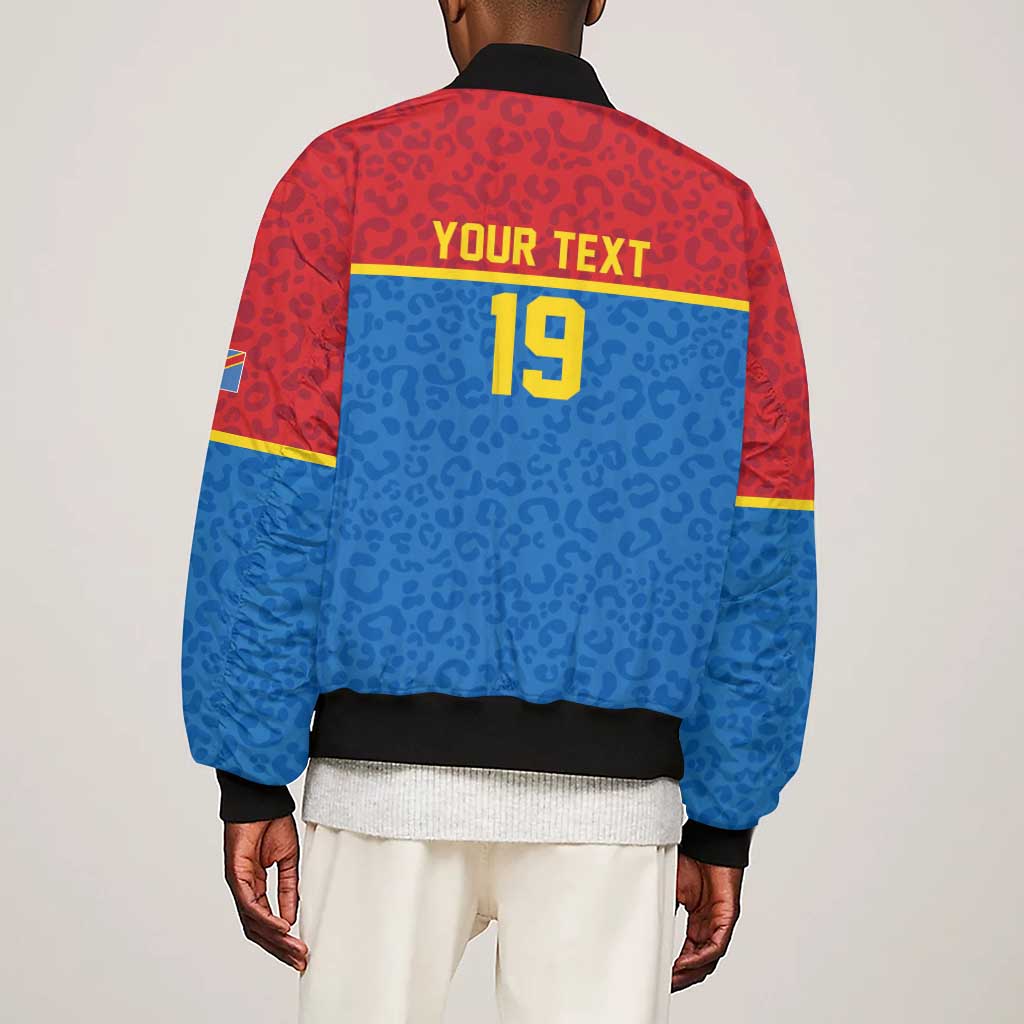 Custom World Football 2026 DR Congo Sleeve Zip Bomber Jacket Roar of Les Leopards