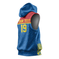 Custom World Football 2026 DR Congo Sleeveless Hoodie Roar of Les Leopards