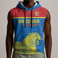 Custom World Football 2026 DR Congo Sleeveless Hoodie Roar of Les Leopards