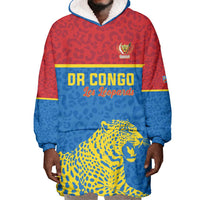 Custom World Football 2026 DR Congo Wearable Blanket Hoodie Roar of Les Leopards