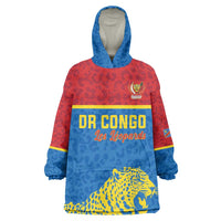 Custom World Football 2026 DR Congo Wearable Blanket Hoodie Roar of Les Leopards