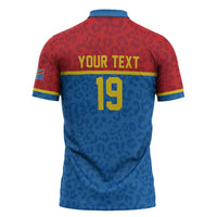 Custom World Football 2026 DR Congo Zipper Polo Shirt Roar of Les Leopards