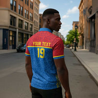 Custom World Football 2026 DR Congo Zipper Polo Shirt Roar of Les Leopards