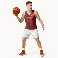 Custom World Football 2026 Spain Basketball Jersey Spanish Lion Azulejo Pattern