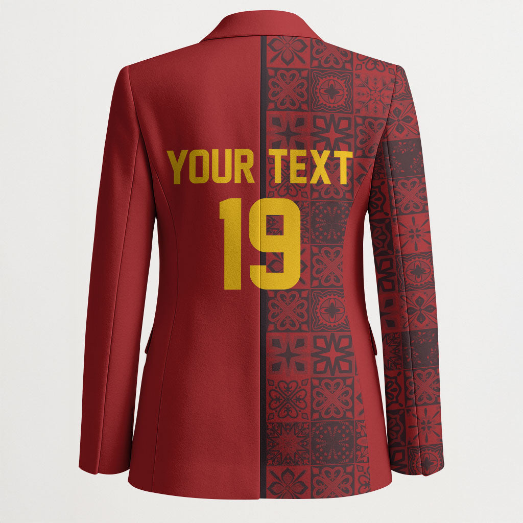 Custom World Football 2026 Spain Blazer Spanish Lion Azulejo Pattern