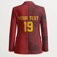 Custom World Football 2026 Spain Blazer Spanish Lion Azulejo Pattern