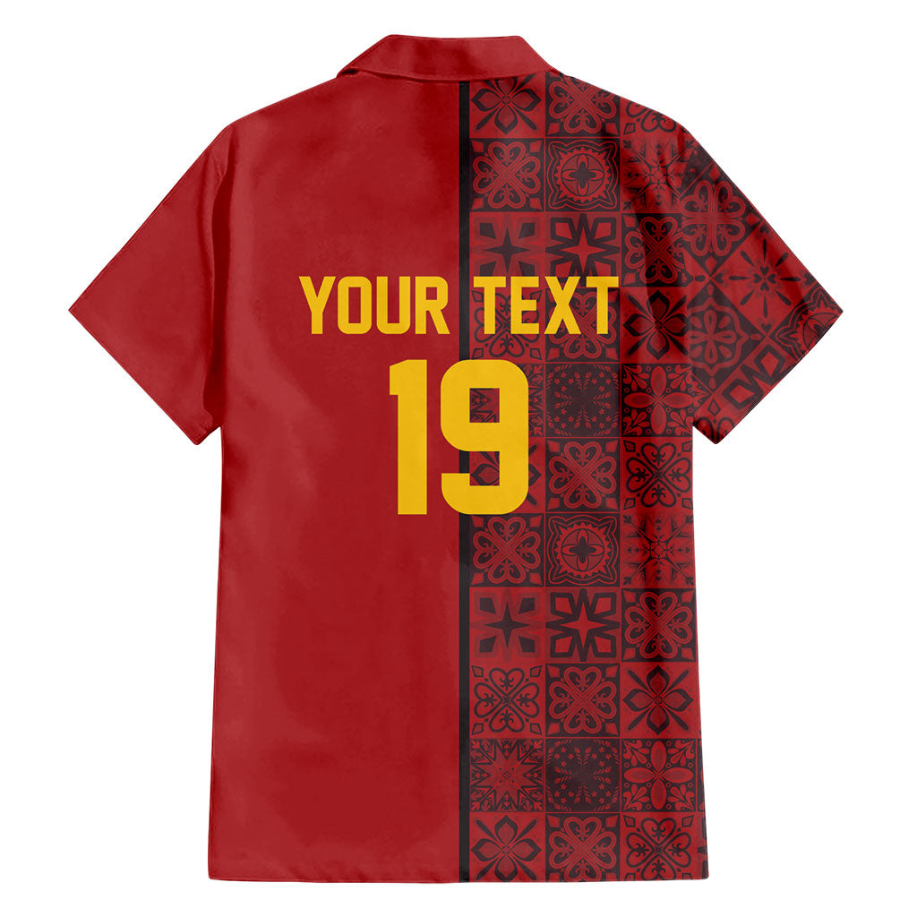 Custom World Football 2026 Spain Hawaiian Shirt Spanish Lion Azulejo Pattern