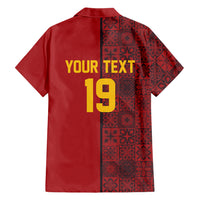 Custom World Football 2026 Spain Hawaiian Shirt Spanish Lion Azulejo Pattern