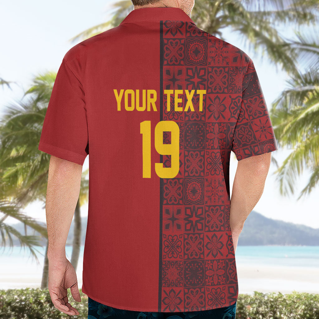 Custom World Football 2026 Spain Hawaiian Shirt Spanish Lion Azulejo Pattern