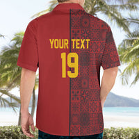 Custom World Football 2026 Spain Hawaiian Shirt Spanish Lion Azulejo Pattern
