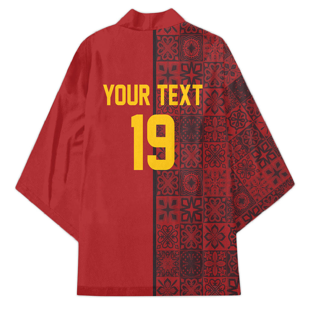 Custom World Football 2026 Spain Kimono Spanish Lion Azulejo Pattern