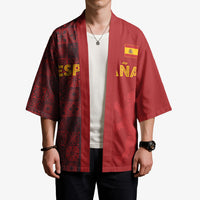 Custom World Football 2026 Spain Kimono Spanish Lion Azulejo Pattern