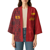 Custom World Football 2026 Spain Kimono Spanish Lion Azulejo Pattern