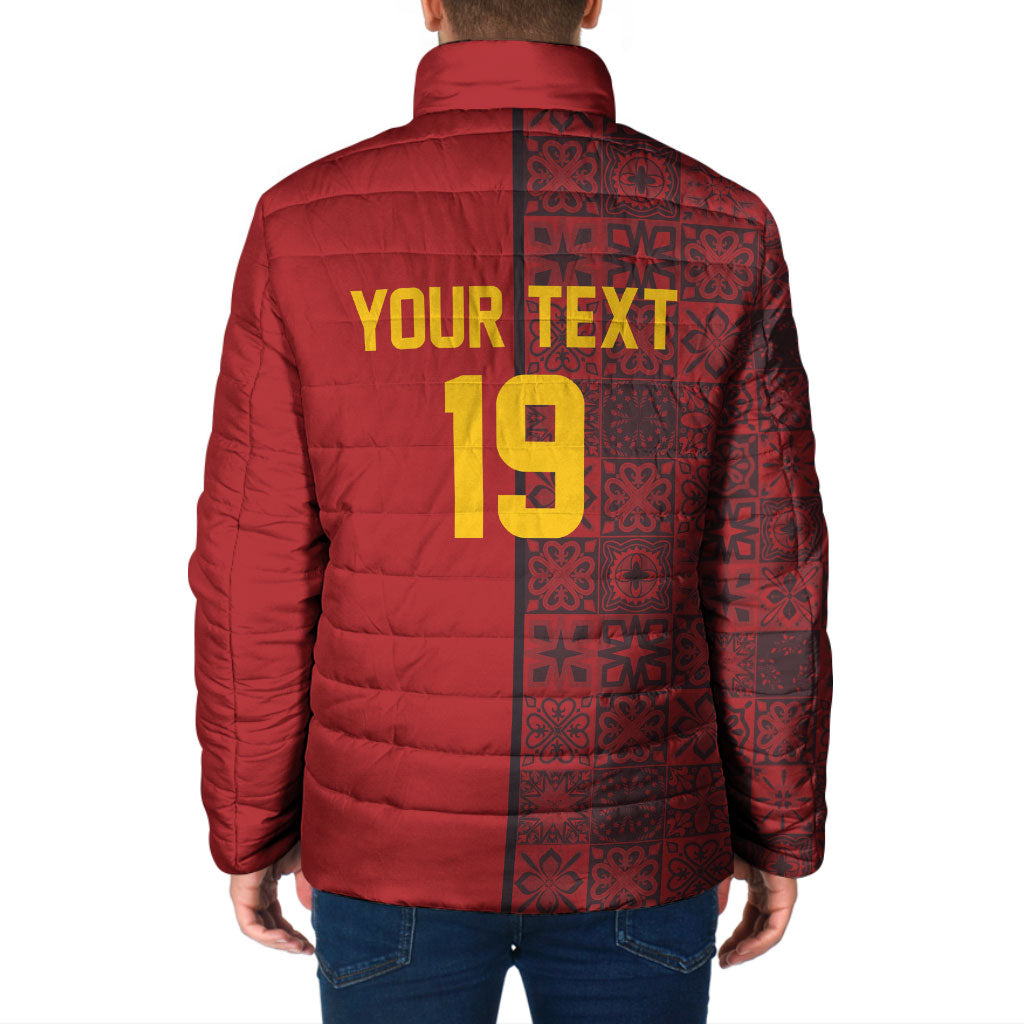 Custom World Football 2026 Spain Padded Jacket Spanish Lion Azulejo Pattern