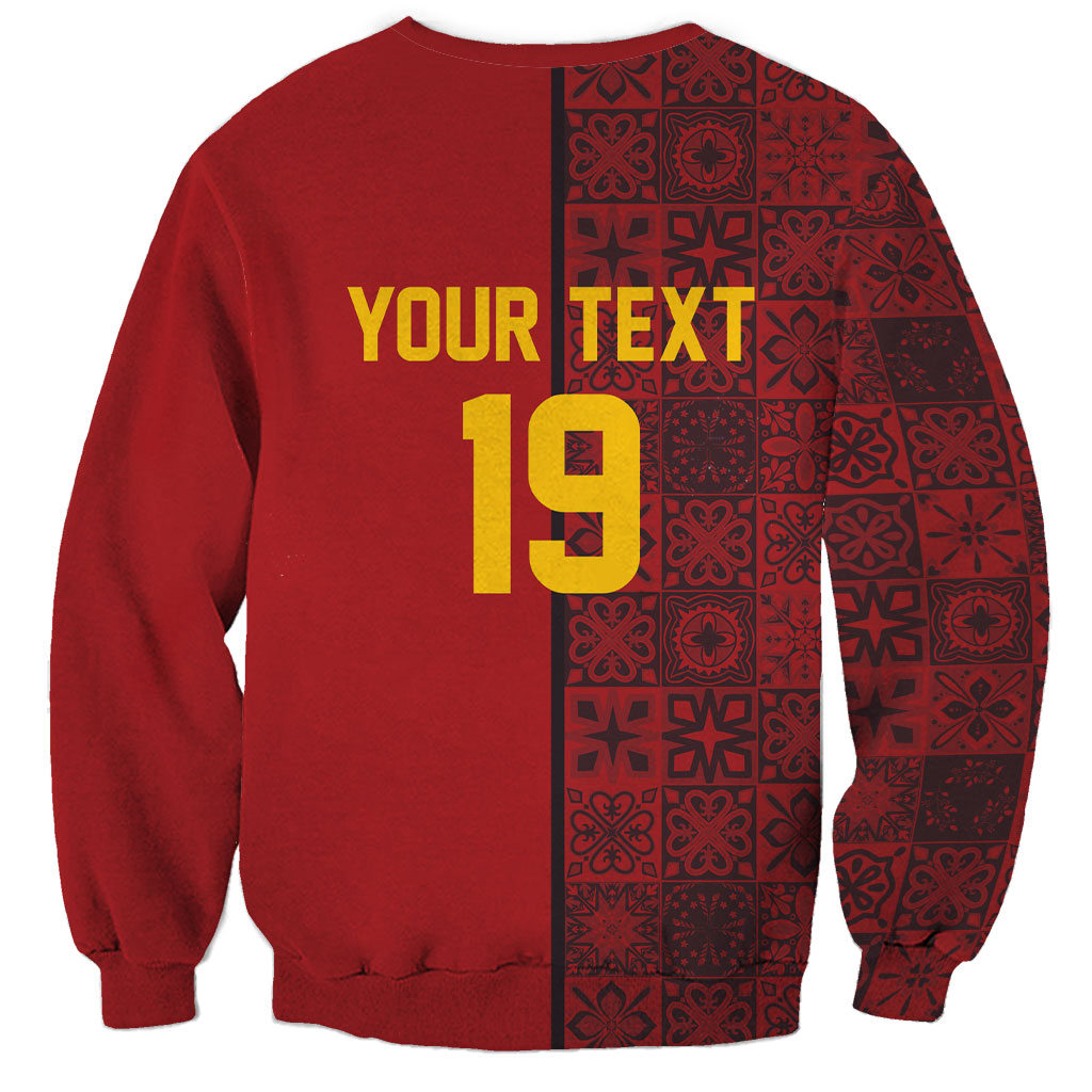 Custom World Football 2026 Spain Sweatshirt Spanish Lion Azulejo Pattern