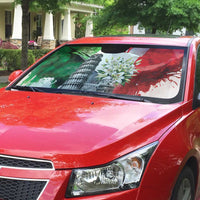 Italy Pisa Tower Auto Sun Shade White Lily With Flag Style - Wonder Print Shop