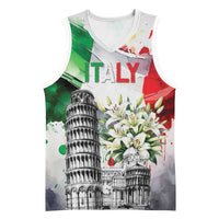Italy Pisa Tower Basketball Jersey White Lily With Flag Style - Wonder Print Shop