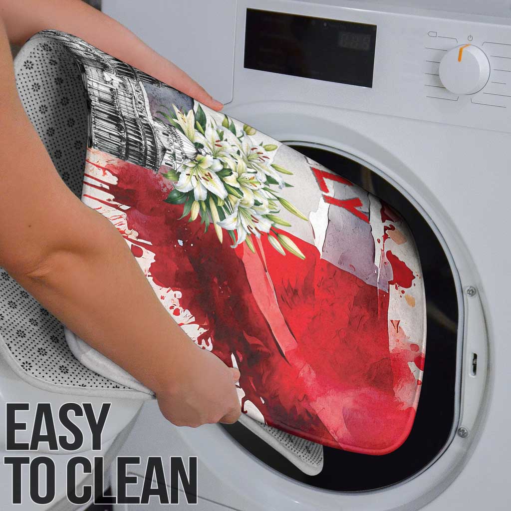 Italy Pisa Tower Bathroom Set White Lily With Flag Style - Wonder Print Shop