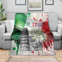 Italy Pisa Tower Blanket White Lily With Flag Style - Wonder Print Shop