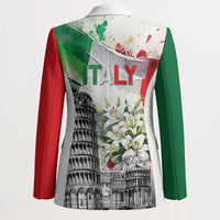 Italy Pisa Tower Blazer White Lily With Flag Style - Wonder Print Shop