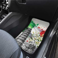 Italy Pisa Tower Car Mats White Lily With Flag Style - Wonder Print Shop
