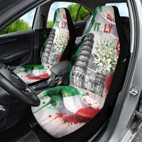 Italy Pisa Tower Car Seat Cover White Lily With Flag Style - Wonder Print Shop
