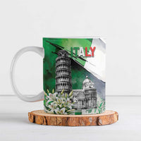 Italy Pisa Tower Ceramic Mug White Lily With Flag Style - Wonder Print Shop