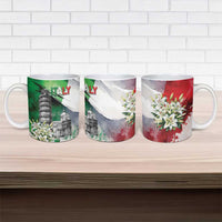 Italy Pisa Tower Ceramic Mug White Lily With Flag Style - Wonder Print Shop