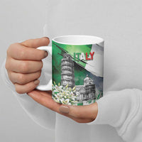 Italy Pisa Tower Ceramic Mug White Lily With Flag Style - Wonder Print Shop