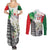 Italy Pisa Tower Couples Matching Summer Maxi Dress and Long Sleeve Button Shirt White Lily With Flag Style - Wonder Print Shop