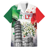Italy Pisa Tower Family Matching Mermaid Dress and Hawaiian Shirt White Lily With Flag Style - Wonder Print Shop