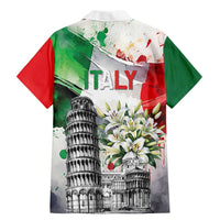 Italy Pisa Tower Family Matching Mermaid Dress and Hawaiian Shirt White Lily With Flag Style - Wonder Print Shop