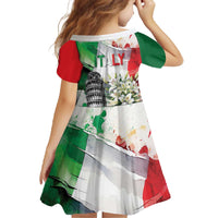 Italy Pisa Tower Family Matching Off The Shoulder Long Sleeve Dress and Hawaiian Shirt White Lily With Flag Style - Wonder Print Shop