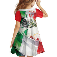 Italy Pisa Tower Family Matching Off Shoulder Maxi Dress and Hawaiian Shirt White Lily With Flag Style - Wonder Print Shop