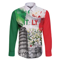 Italy Pisa Tower Family Matching Puletasi and Hawaiian Shirt White Lily With Flag Style - Wonder Print Shop
