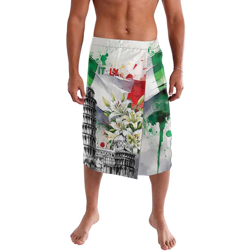 Italy Pisa Tower Lavalava White Lily With Flag Style - Wonder Print Shop