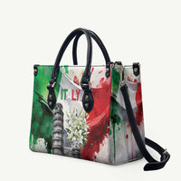 Italy Pisa Tower Leather Bag White Lily With Flag Style - Wonder Print Shop